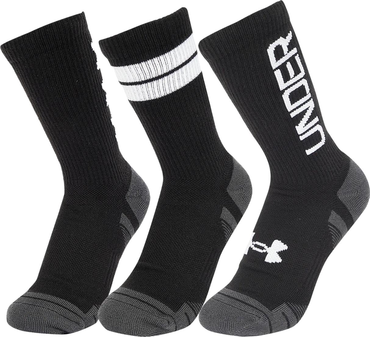 Носки Under Armour PERF TECH NOV 3PK CREW 3 пары L Черный (1379515-002)