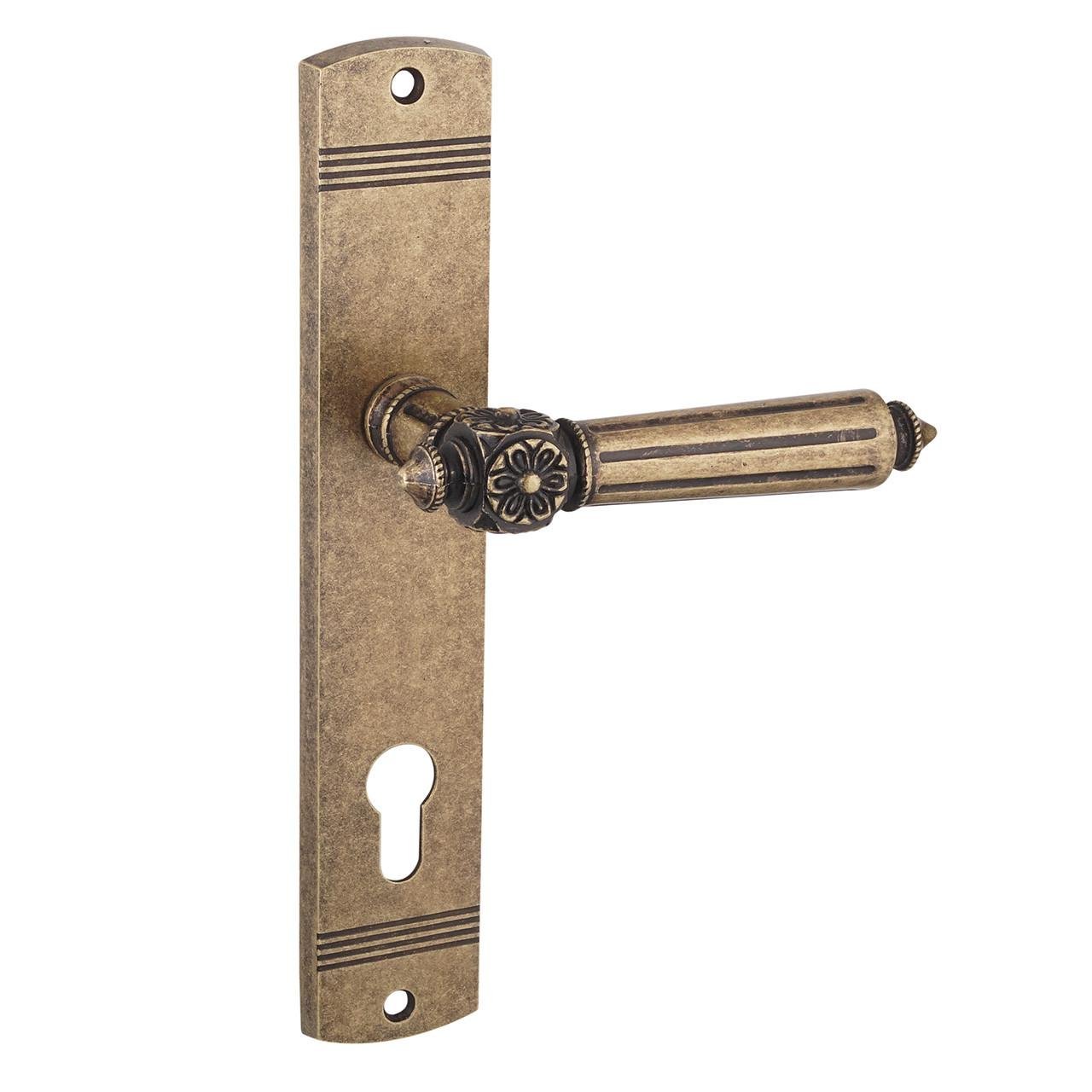 Дверная ручка под цилиндр Siba RIMINI на планке 55 мм Античная бронза матовая (Е13 3 82 82 (55))