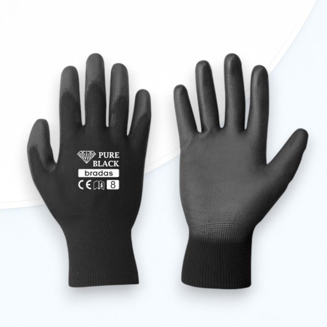 Перчатки защитные Bradas PURE полиуретан р. 10 Black (2342368219)