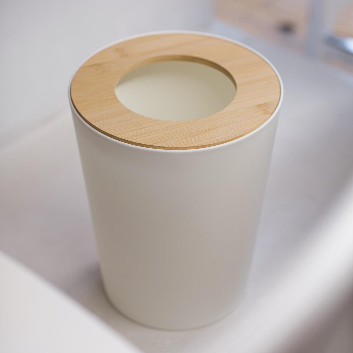 Мусорное ведро MVM Scandinavia BIN-20 9L WHITE/WOOD без крышки 9 л Белый (218364) - фото 6