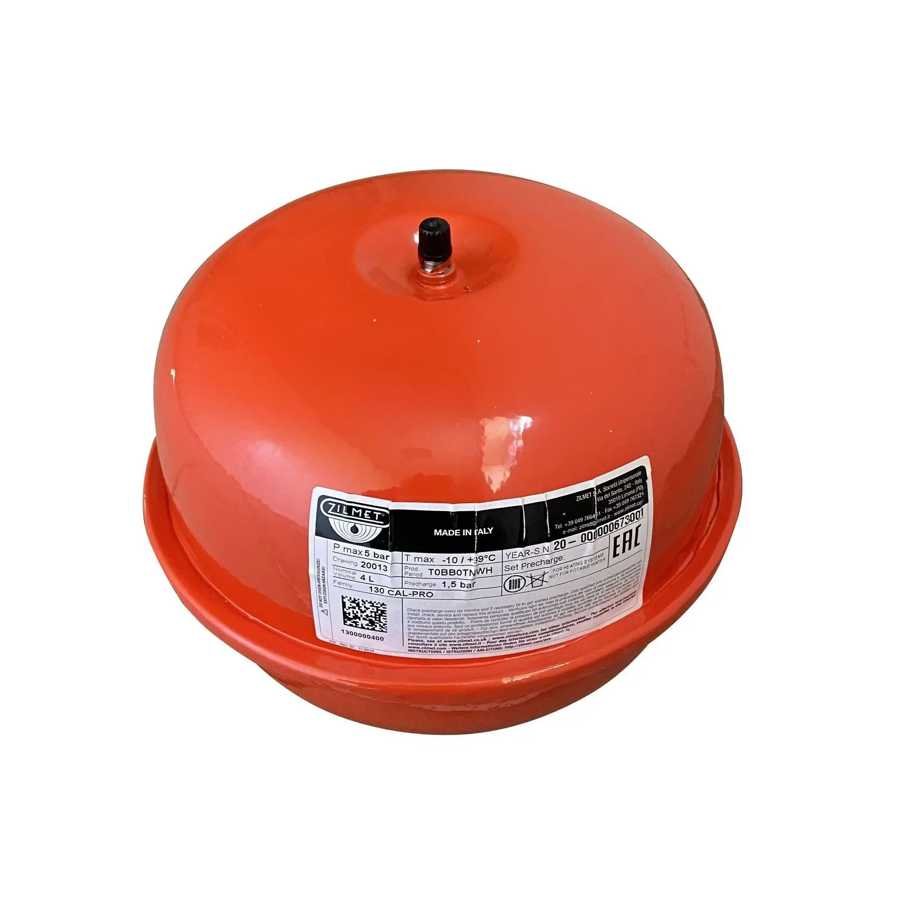Бак для систем отопления Zilmet cal-pro 4 л 5 Bar (1300000400) - фото 2