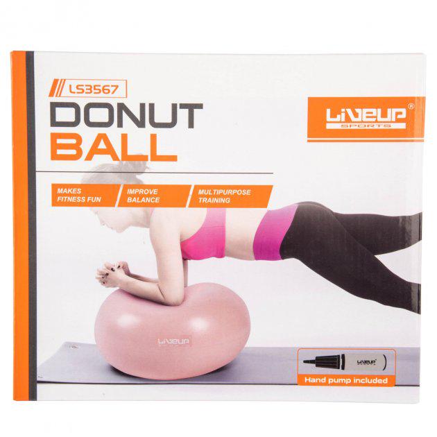 Фитбол LiveUP Donut Ball LS3567-p 45х25 см Розовый - фото 3