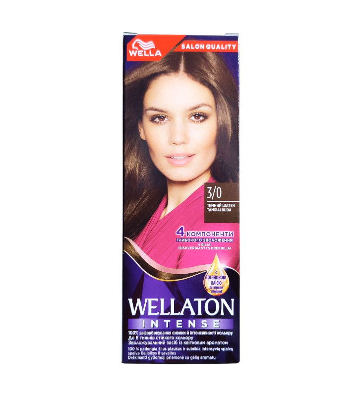 Крем-краска для волос Wellaton Intense 3/0 Темный каштан 110 мл