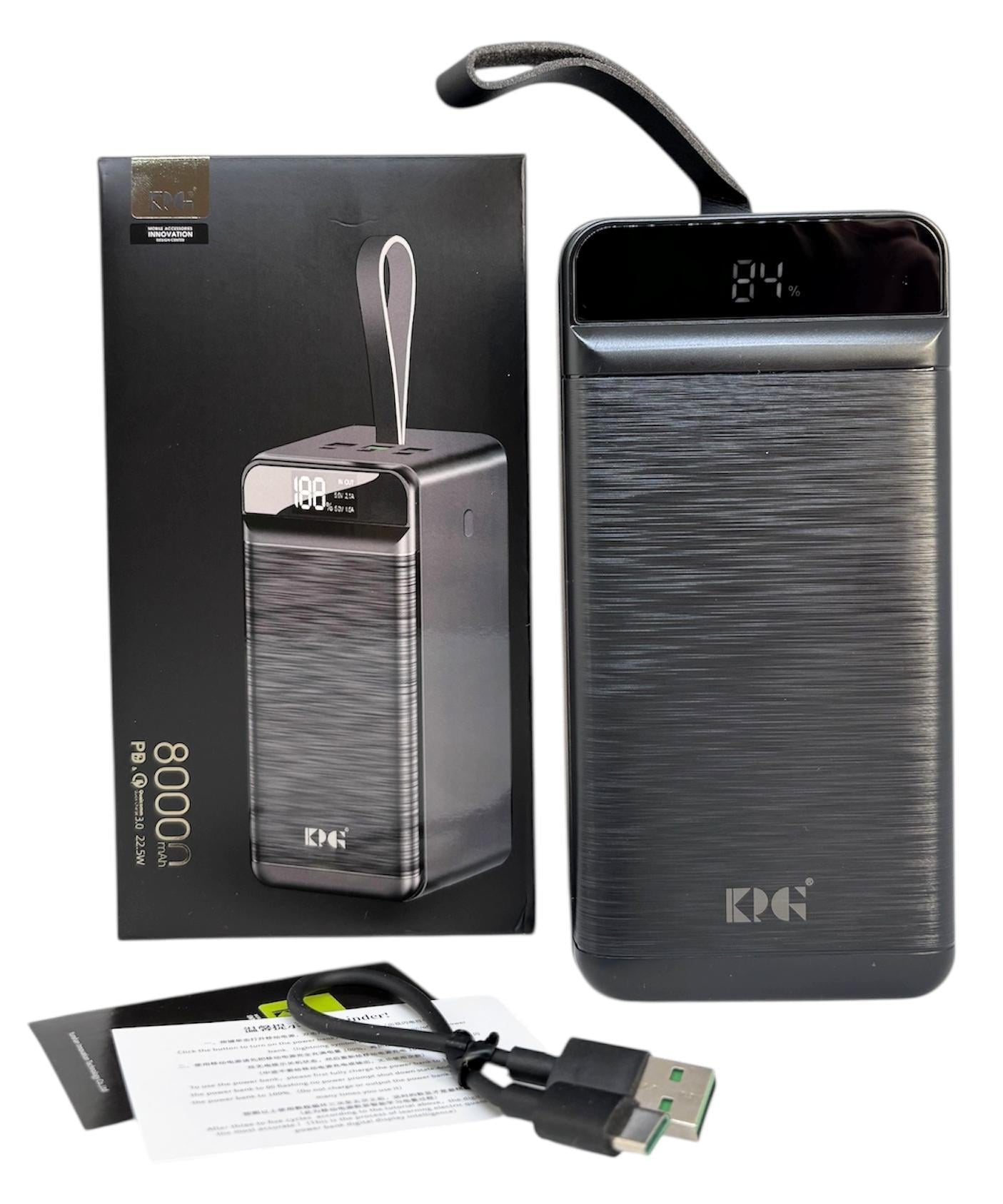Повербанк PD-80 80000 mAh 22,5W QC с фонарем (31708442)