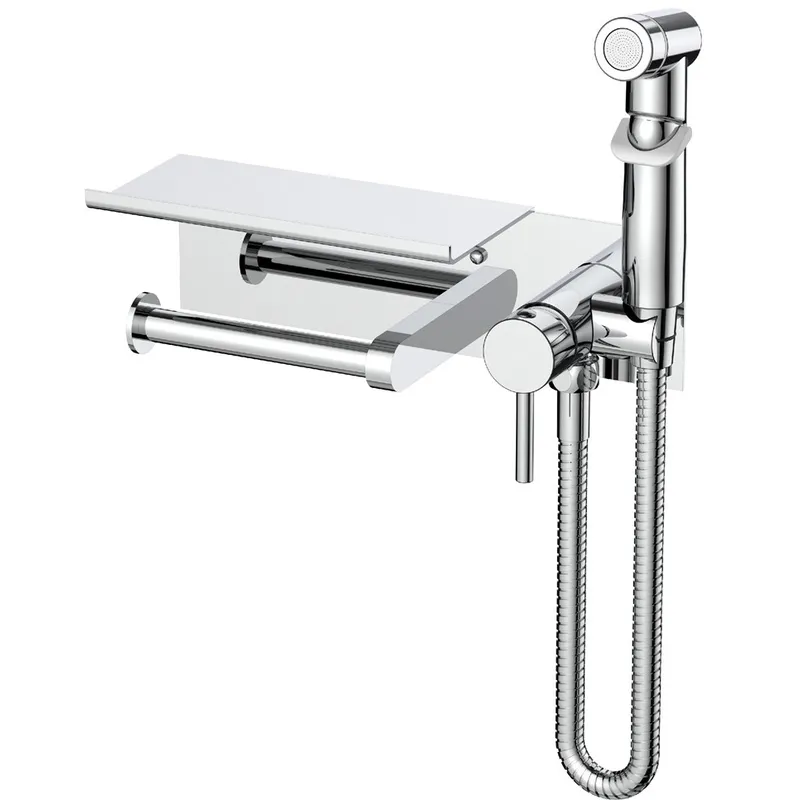 Змішувач для гігієнічного душу MIXXUS PREMIUM HANS 069 з утримувачем для туалетного паперу (MI6785)