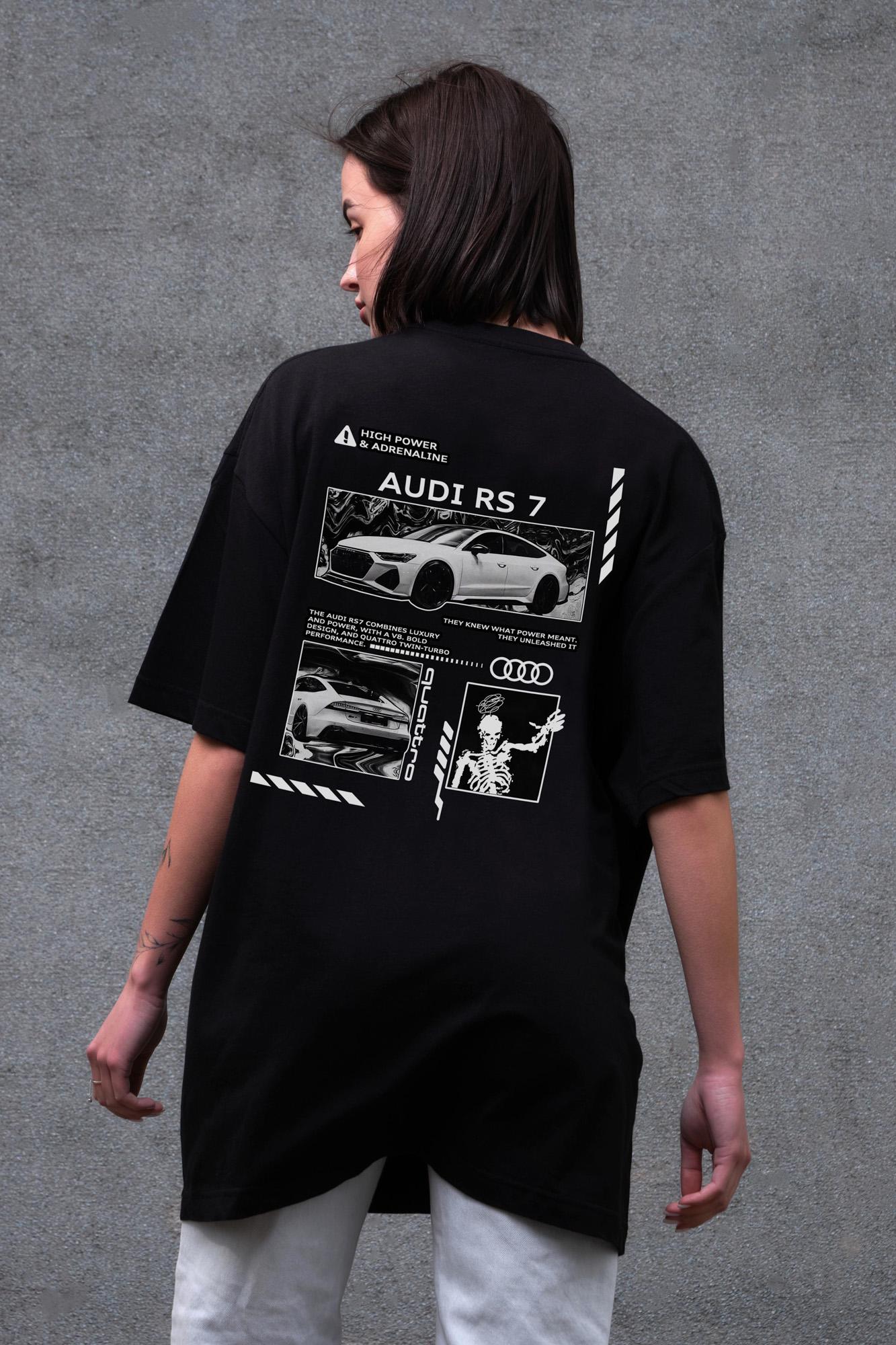 ᐉ Футболка оверсайз Without З Принтом Audi RS7 2XL/3XL Black (2XL