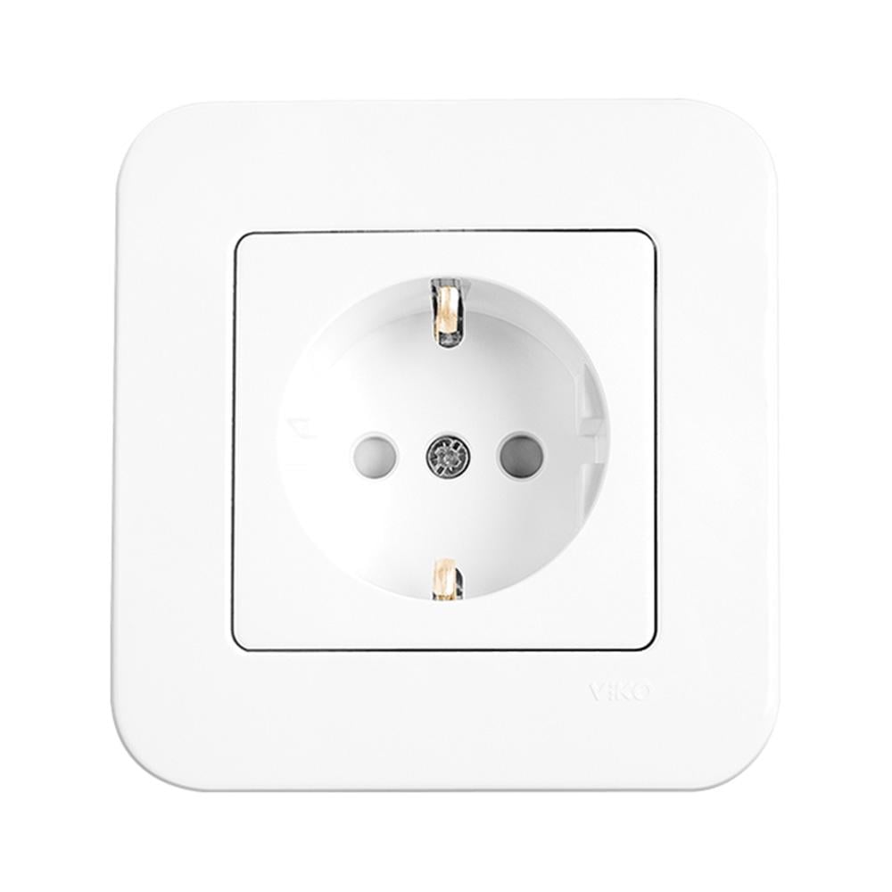 Розетка со шторками штепсельная VIKO Rollina Белый (221748)