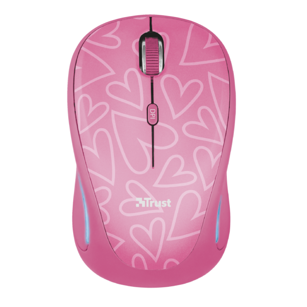 Мышь беспроводная компьютерная Trust Yvi Fx Wireless Pink 1600 dpi (559441)