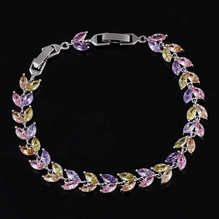 Браслет с цирконами X70804 Italina Белый