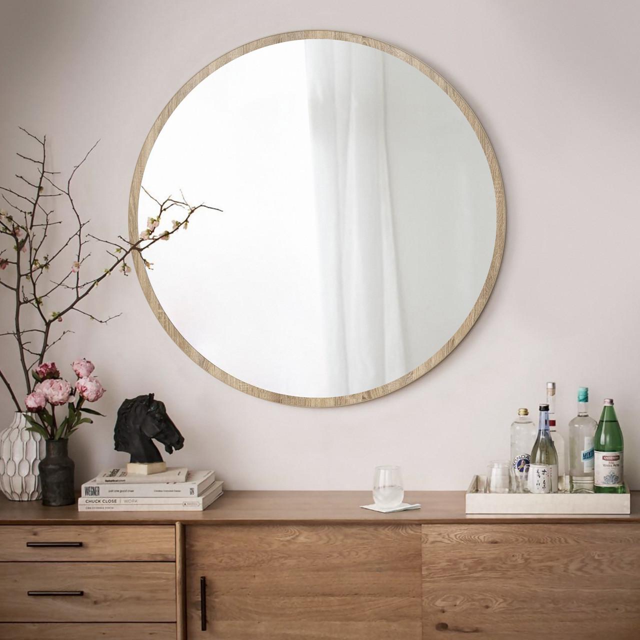 Зеркало настенное круглое на основе ЛДСП 100х100 см (Z10 дуб сонома)