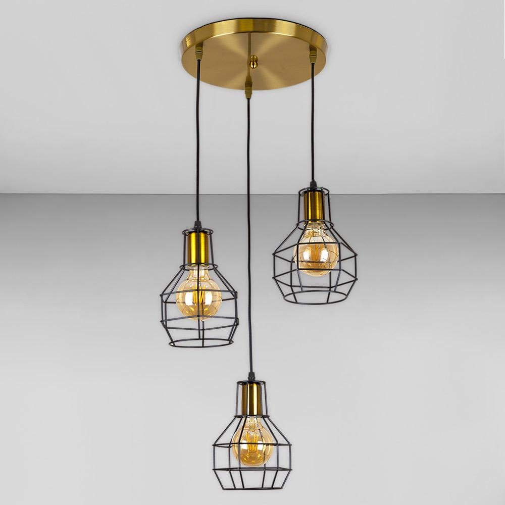 Люстра підвісна Light House LS-17201F-3 BRZ/BK 300 Бронзовий/Чорний