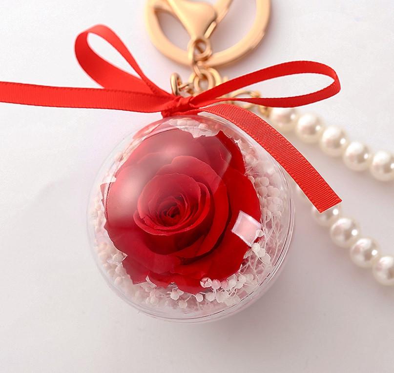 Брелок SUNROZ со стабилизированным розой в колбе Красный (SUN6202)