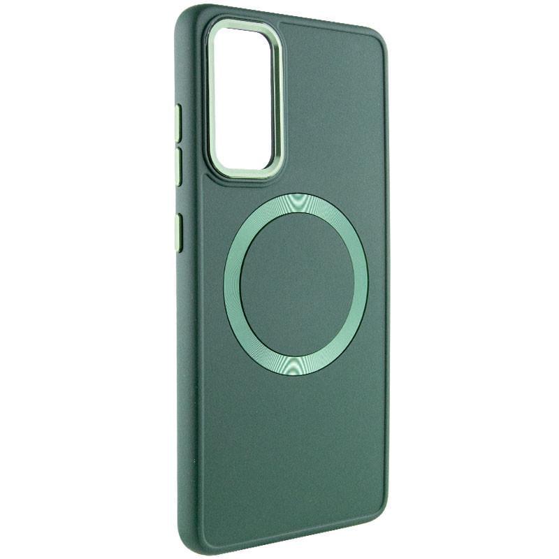 Противоударный TPU чехол Bonbon Metal Style with MagSafe для Samsung Galaxy A55 Зеленый / Army Green