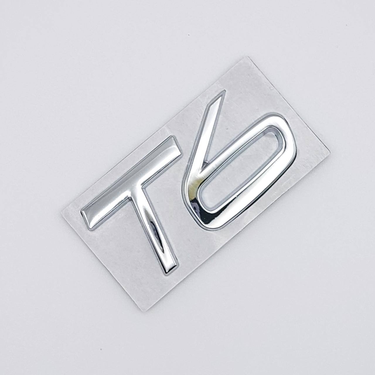 Эмблема надпись T6 Volvo металл 6,4х2,7 см Хром глянцевый (1726171312)