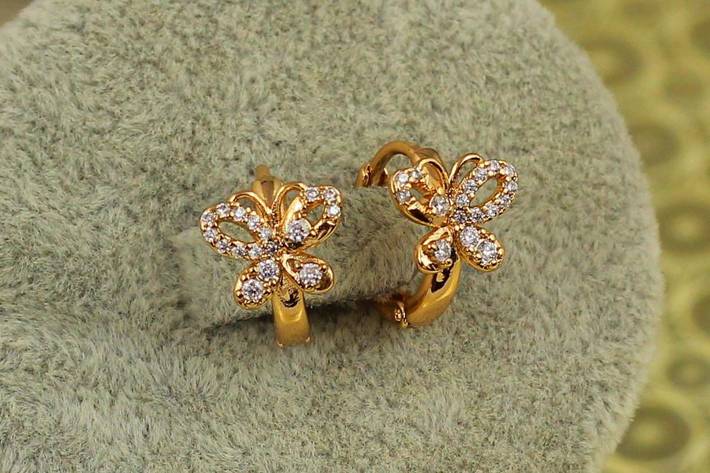Серьги детские Xuping Jewelry прекрасная бабочка 1,3 см Золотистая (2417953587)