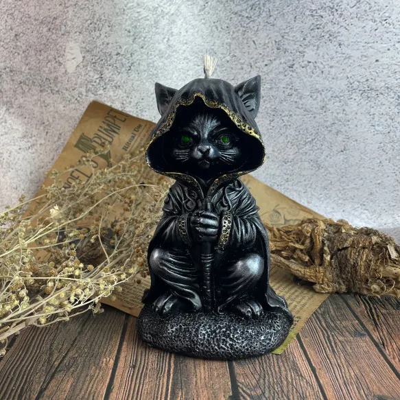 Свеча восковая Магический Кот дзен Черный (1230) Свеча восковая Магический Кот дзен Черный (1230)