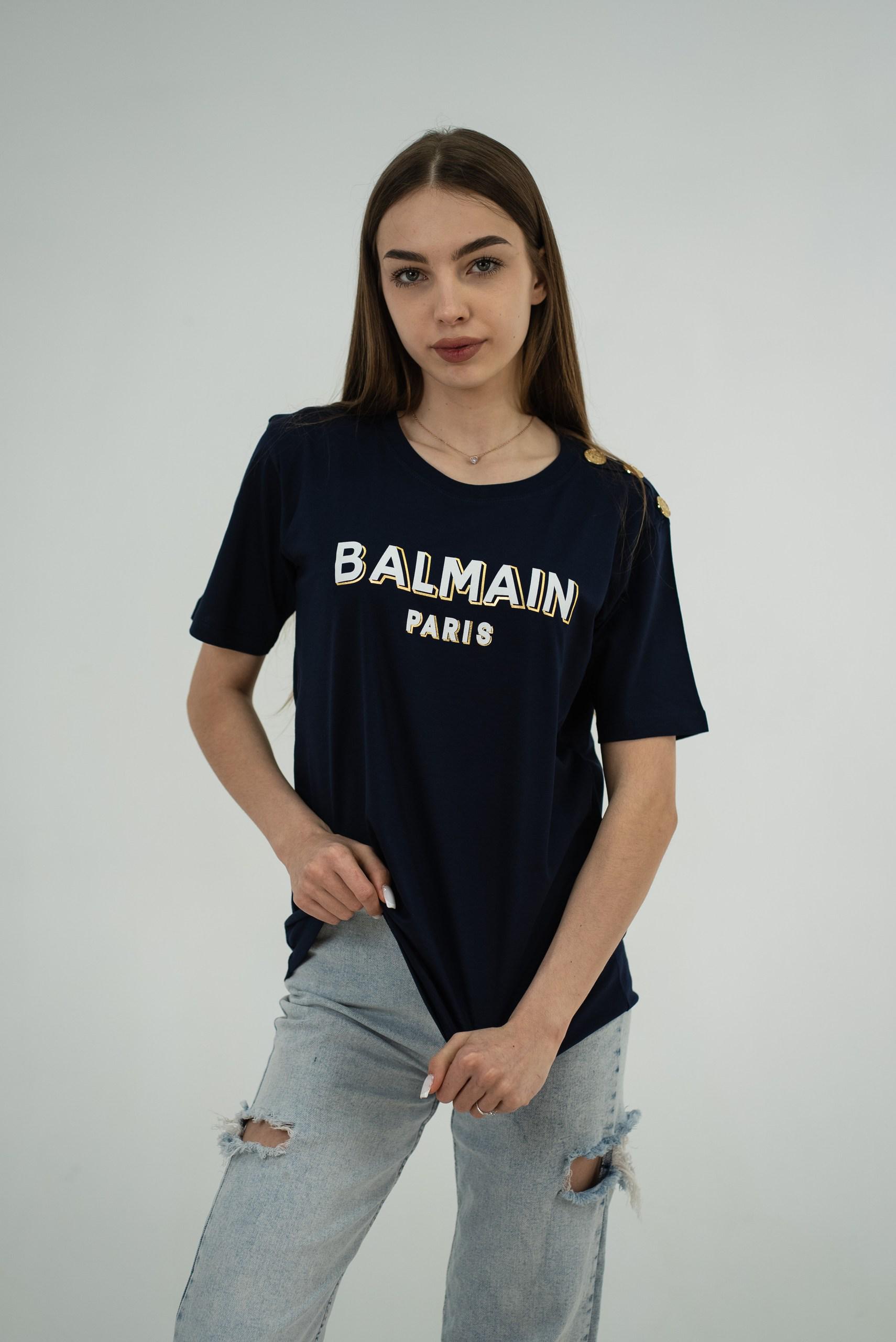 Футболка женская BALMAIN HB-51200 M Navy Blue - фото 2