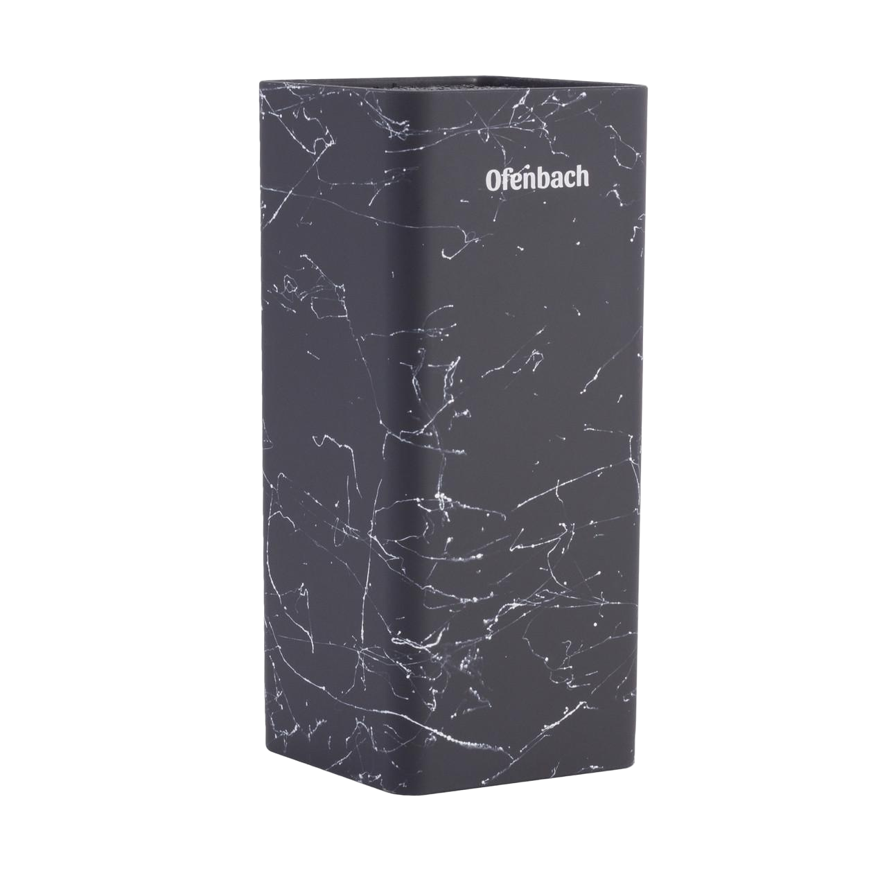 Підставка для ножів Ofenbach Vizo квадратна з наповнювачем Чорний мармур (100203)