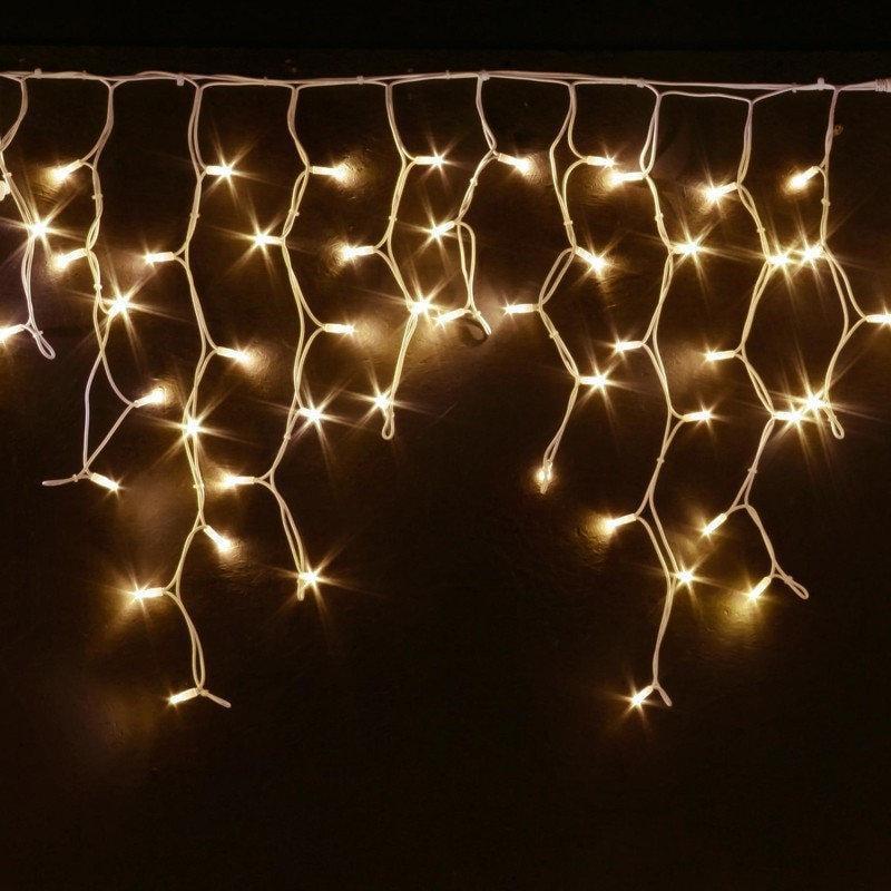 Гирлянда уличная Icicle Flash Бахрома 180 LED белый провод 5 м Теплый белый (5653653)