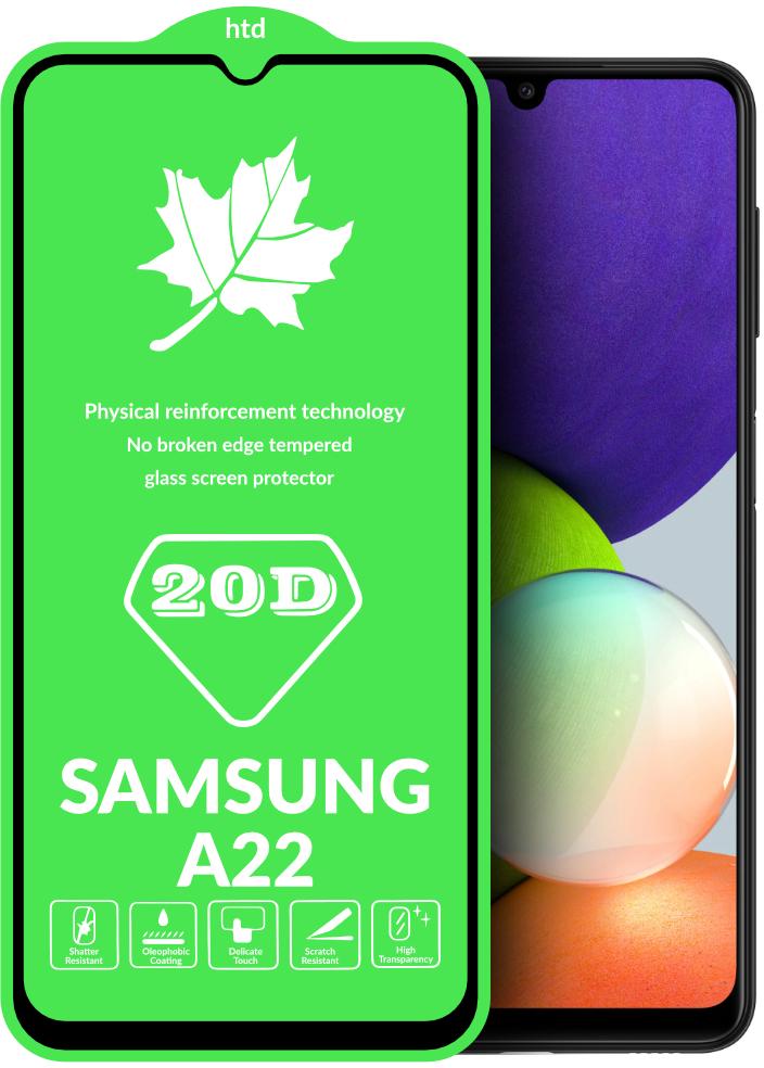 Защитное стекло 20D Glass для Samsung Galaxy A22 A225 большой радиус (25210)