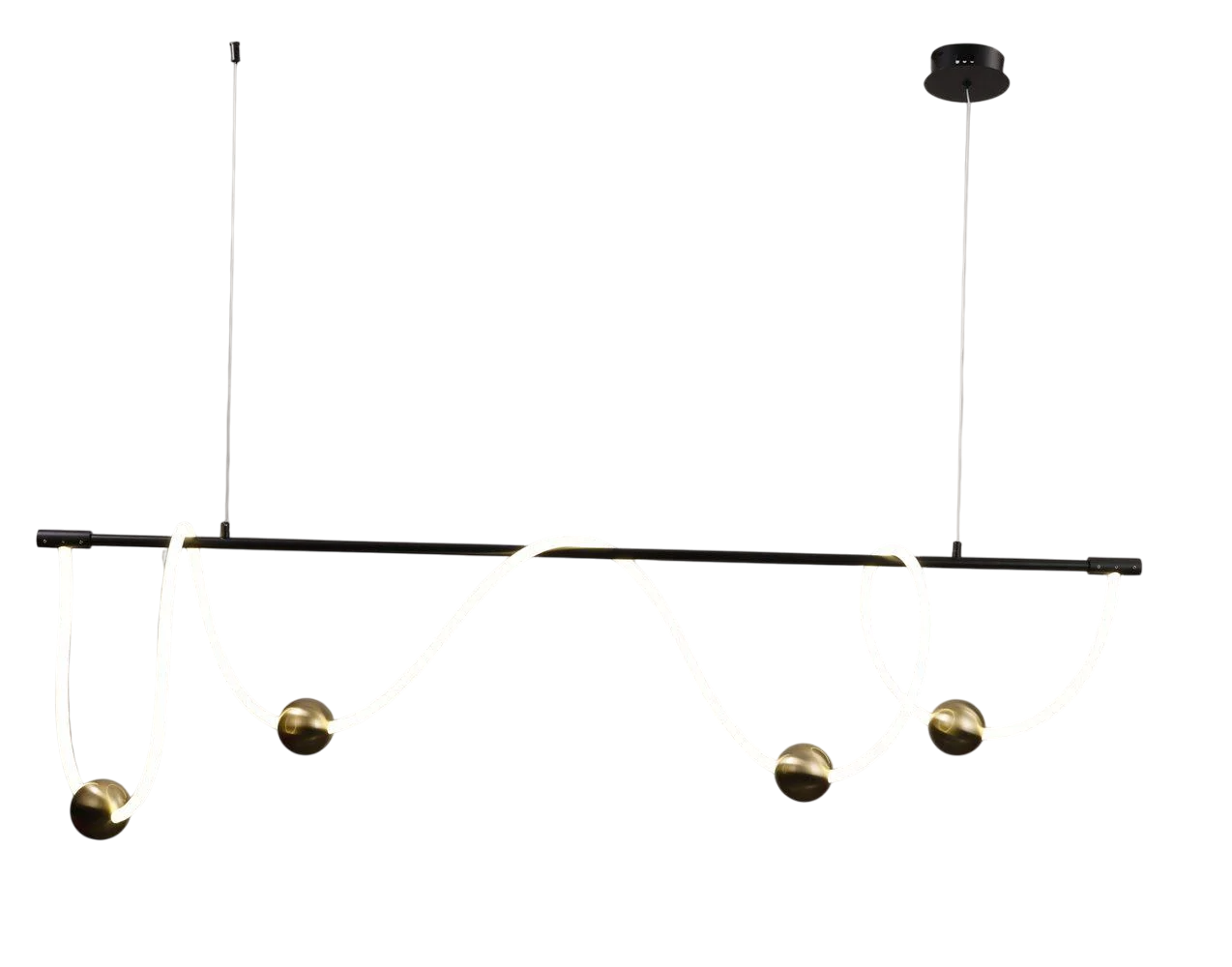 Люстра подвесная светодиодная V K38731-1P BK+Brass