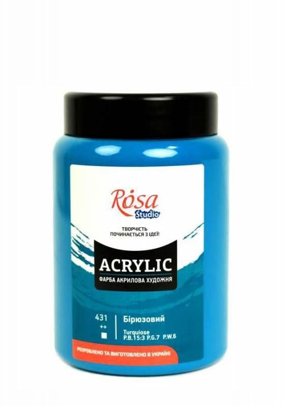 Краска акриловая ROSA Studio 400 мл Бирюзовый (skl-431)