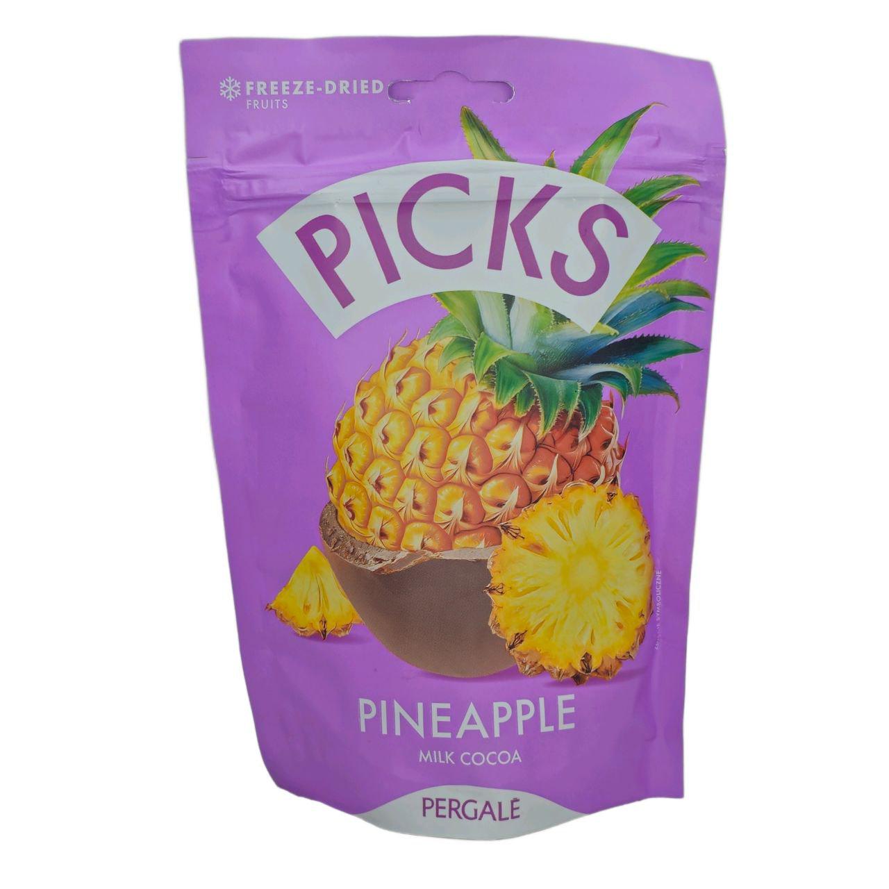 Драже шоколадное Picks с лиофилизированным ананасом в молочно-какаовой глазури 90 г (99889)