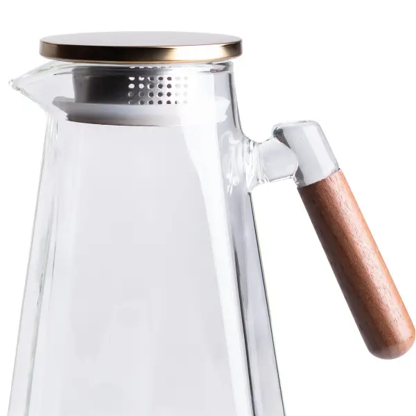 Чайник заварювальний YIWU з боросилікатного скла та дерев'яною ручкою 2 л Прозорий (147-107-HP-34-32) - фото 3 Чайник заварювальний YIWU з боросилікатного скла та дерев'яною ручкою 2 л Прозорий (147-107-HP-34-32) - фото 3