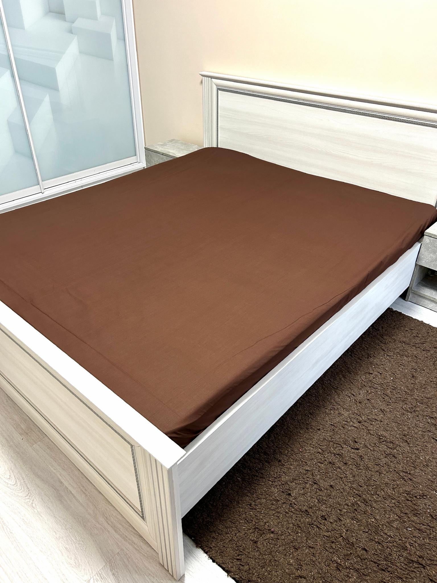 Простынь на резинке однотон из бязи голд 160х200 см Шоколадный (G-1028/х160) - фото 2 Простынь на резинке однотон из бязи голд 160х200 см Шоколадный (G-1028/х160) - фото 2