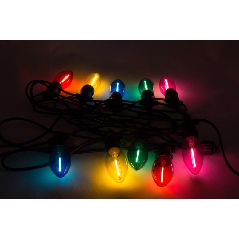 Гирлянда 8,4 м 10LED E14 с одной нитью удлинитель RGB IP44 (930011)