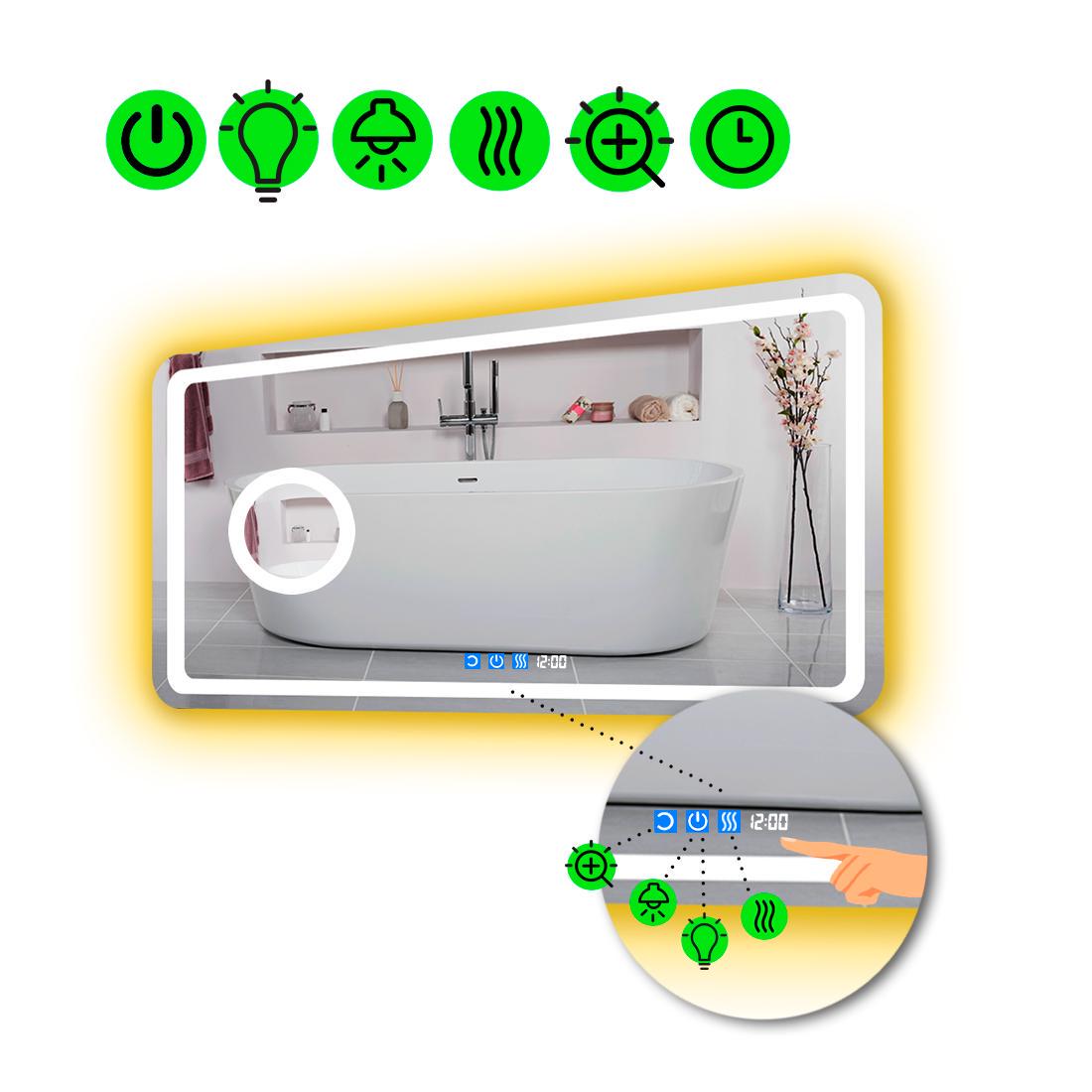 Зеркало с LED подсветкой Anvi с подогревом и линзой с подсветкой 80x70 см (8776222) Зеркало с LED подсветкой Anvi с подогревом и линзой с подсветкой 80x70 см (8776222)