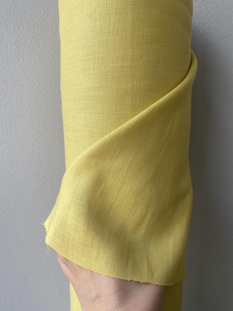 Тканина сорочково-платтєва LINEN PLUS 100% льон 143 см 127/284 Салатовий з жовтим відтінком - фото 7 Тканина сорочково-платтєва LINEN PLUS 100% льон 143 см 127/284 Салатовий з жовтим відтінком - фото 7