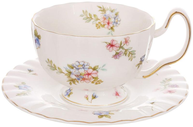 Набор чайный фарфоровый винтаж флорал на 6 персон 200 мл