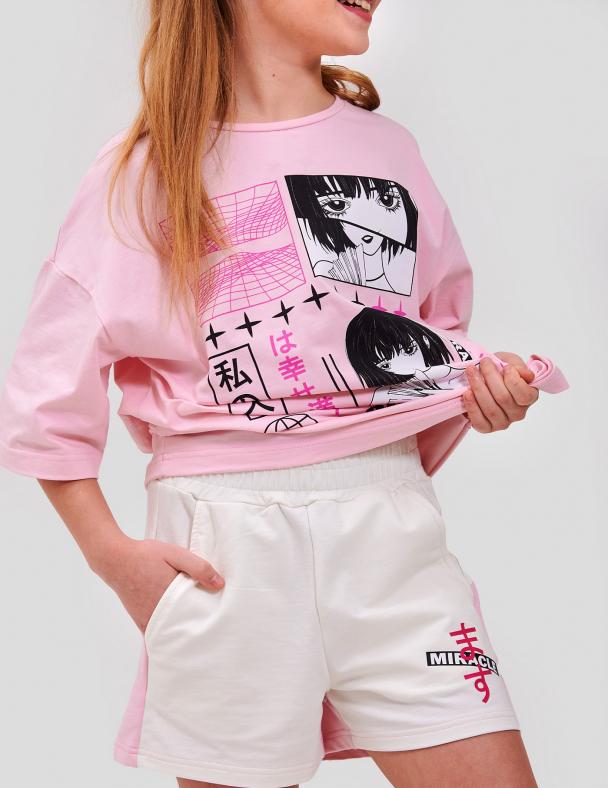 Шорти для дівчинки Smil стрейч-футер 134 см Молочний (112455) - фото 2