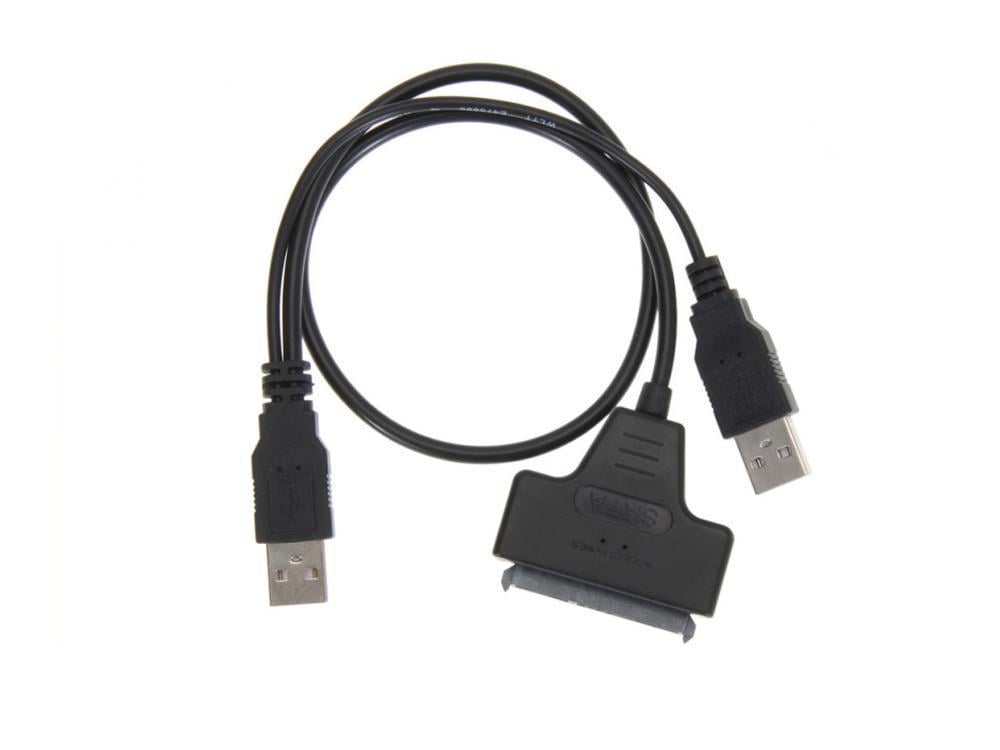 Кабель-перехідник USB 2.0 на SATA 22 7+15 pin c додатковим живленням для HDD/SSD