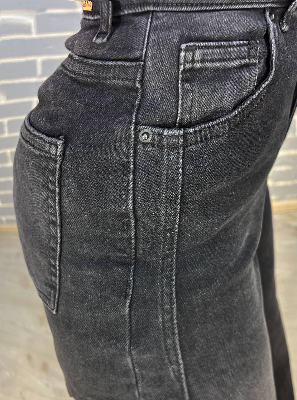 Джинсы женские Its Basic 2506 палаццо вытачки на бедрах стрейчевые р. 34 Черный (2976) - фото 7