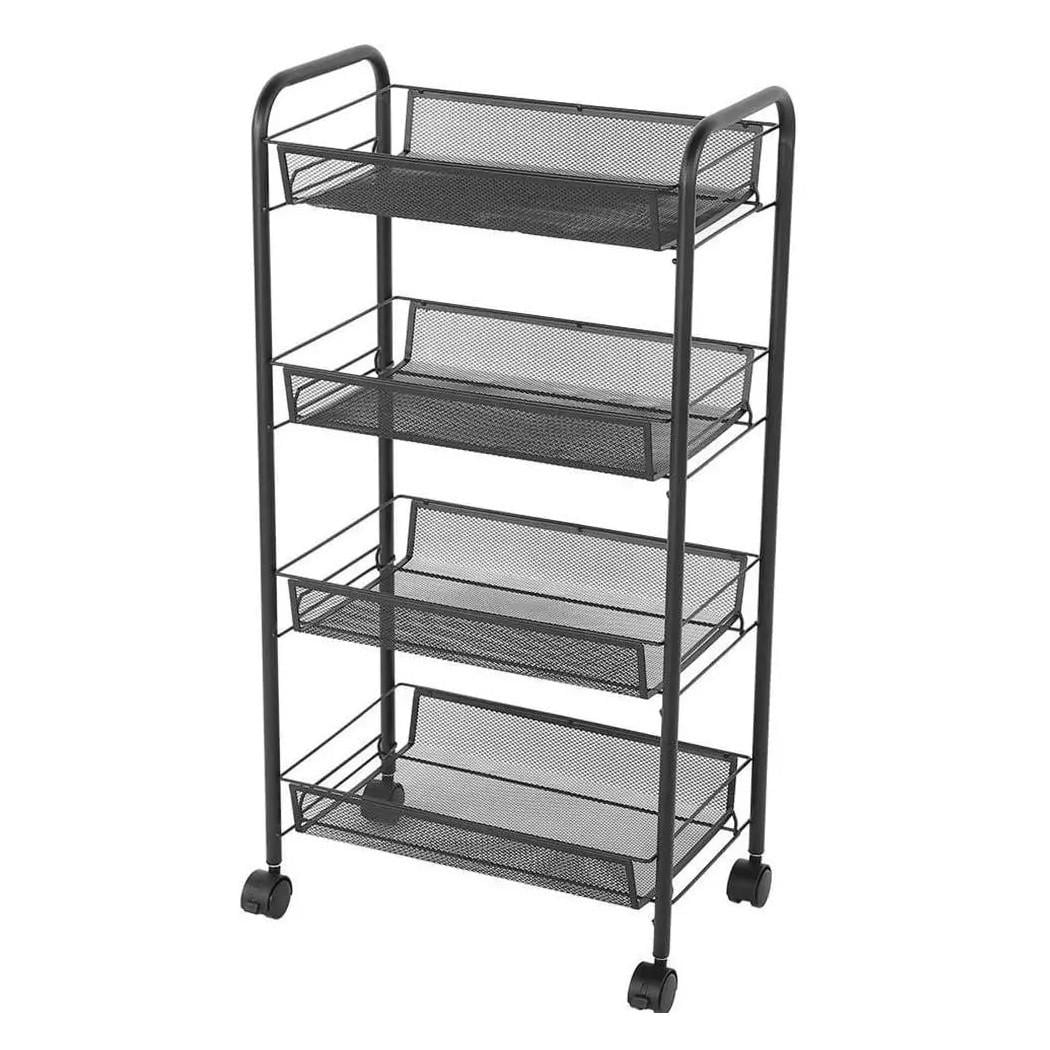 Етажерка на колесах RIAS LY-1246 4 яруси 84x25,5x44 см Black (3_08680)