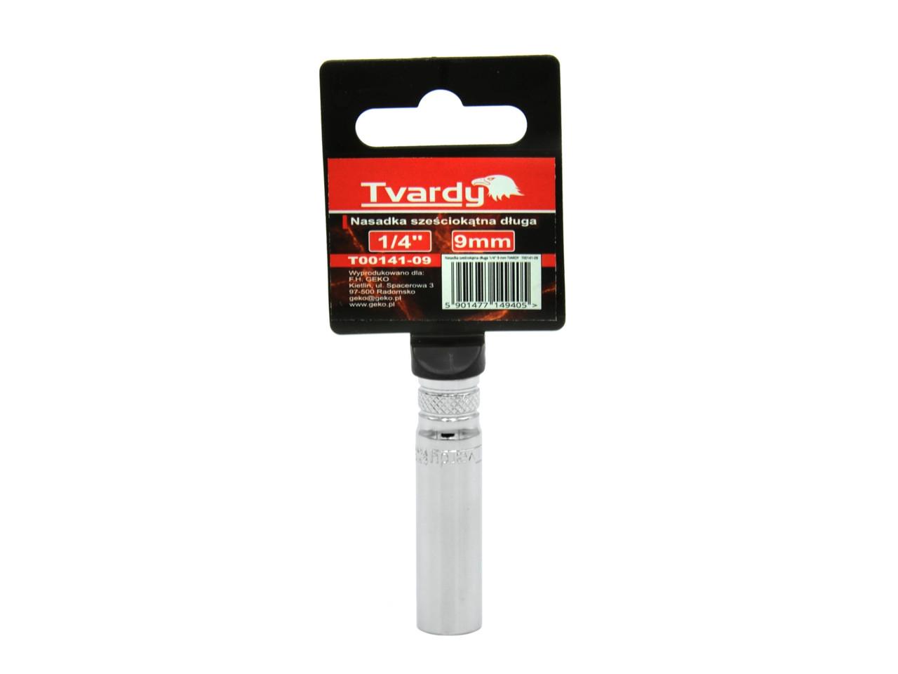 Головка Tvardy хром-ванадієва Cr-V 1/4" 6-гранна 50 мм подовжена 9 мм (T00141-09) - фото 1 Головка Tvardy хром-ванадієва Cr-V 1/4" 6-гранна 50 мм подовжена 9 мм (T00141-09) - фото 1