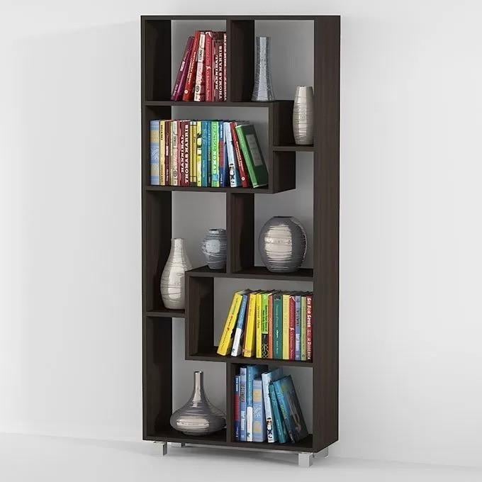 Стелаж-полиця для книг і декору Moreli Id0076 672x1606x250 мм Венге темний (id27-0000-76-venge)