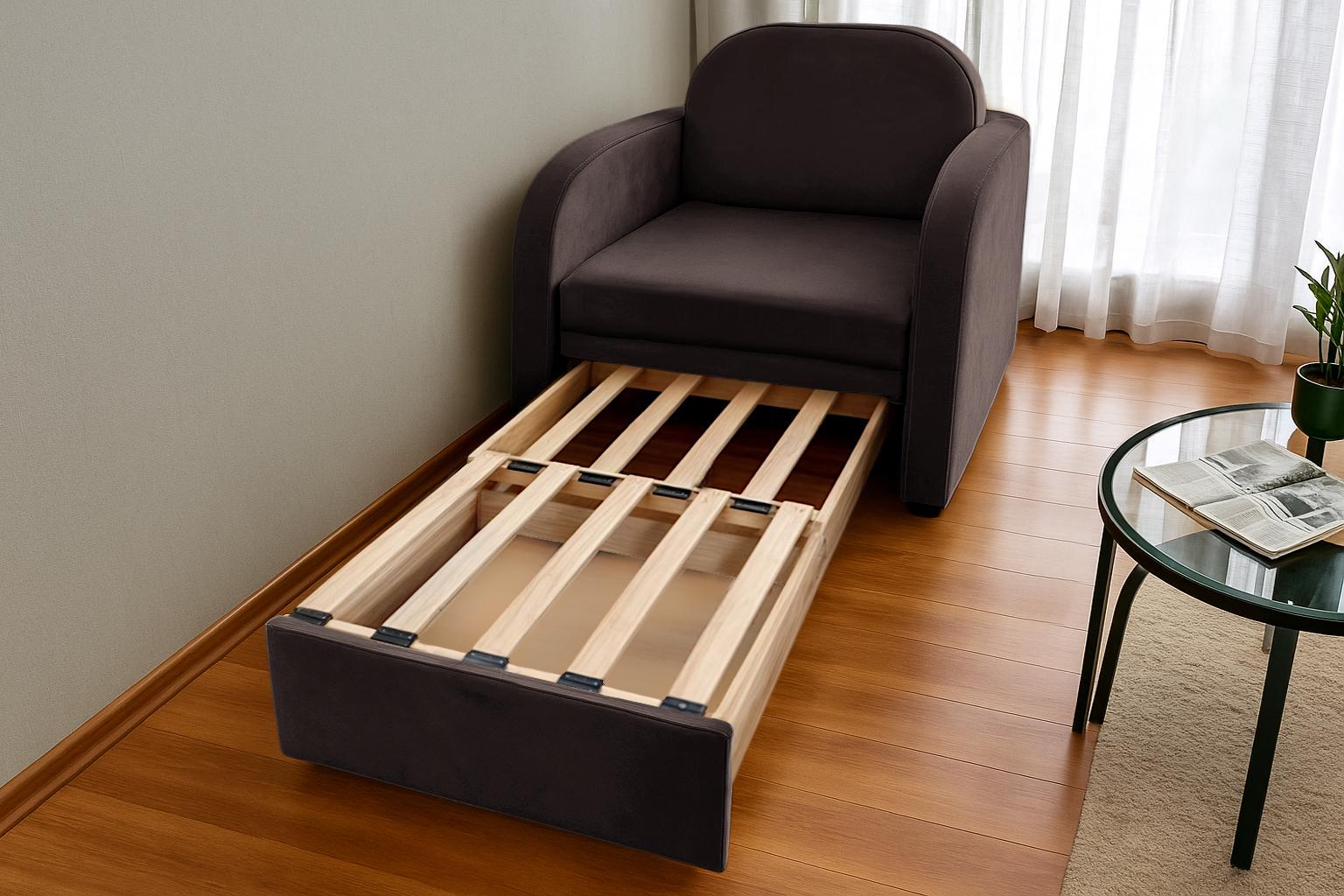 Кресло-диван мягкое раскладное Tobi Sho Дрим велюр Mars 1140х850х730 мм 04/Коричнево-серый - фото 2 Кресло-диван мягкое раскладное Tobi Sho Дрим велюр Mars 1140х850х730 мм 04/Коричнево-серый - фото 2