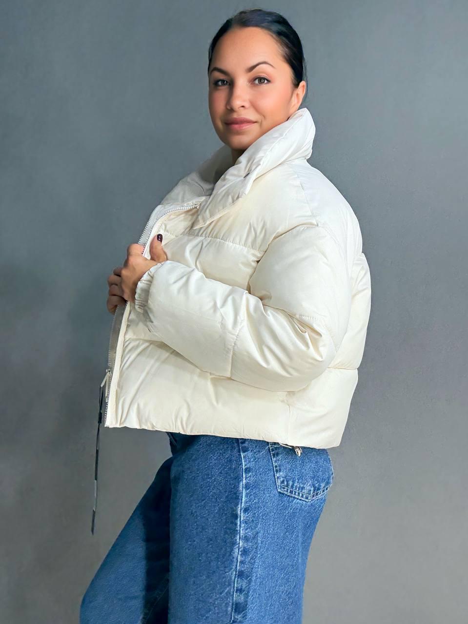Куртка женская LADY YEP 10043 короткая на молнии с воротником р. 44 Белый (4822) - фото 9