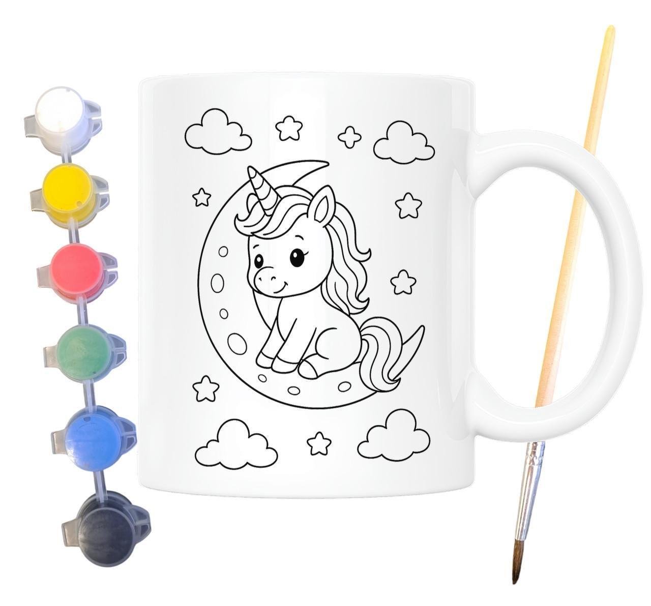 Набор для творчества кружка раскраска Единорог на месяце 330 мл Белый (КР0133)
