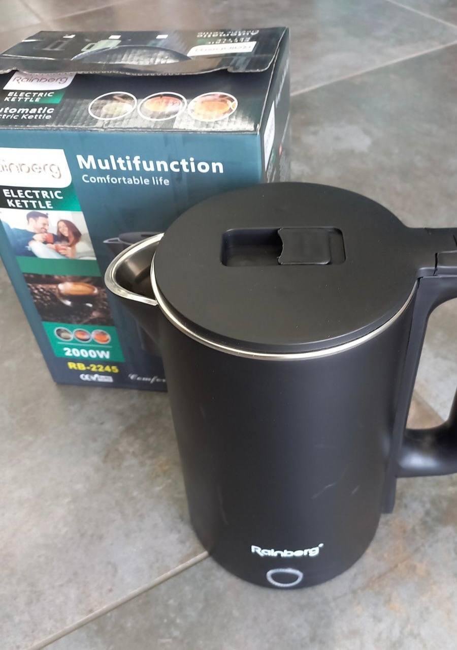 Чайник електричний Rainberg RB-2245 з захистом від перегрівання 2000 Вт Чорний (511111) - фото 2 Чайник електричний Rainberg RB-2245 з захистом від перегрівання 2000 Вт Чорний (511111) - фото 2