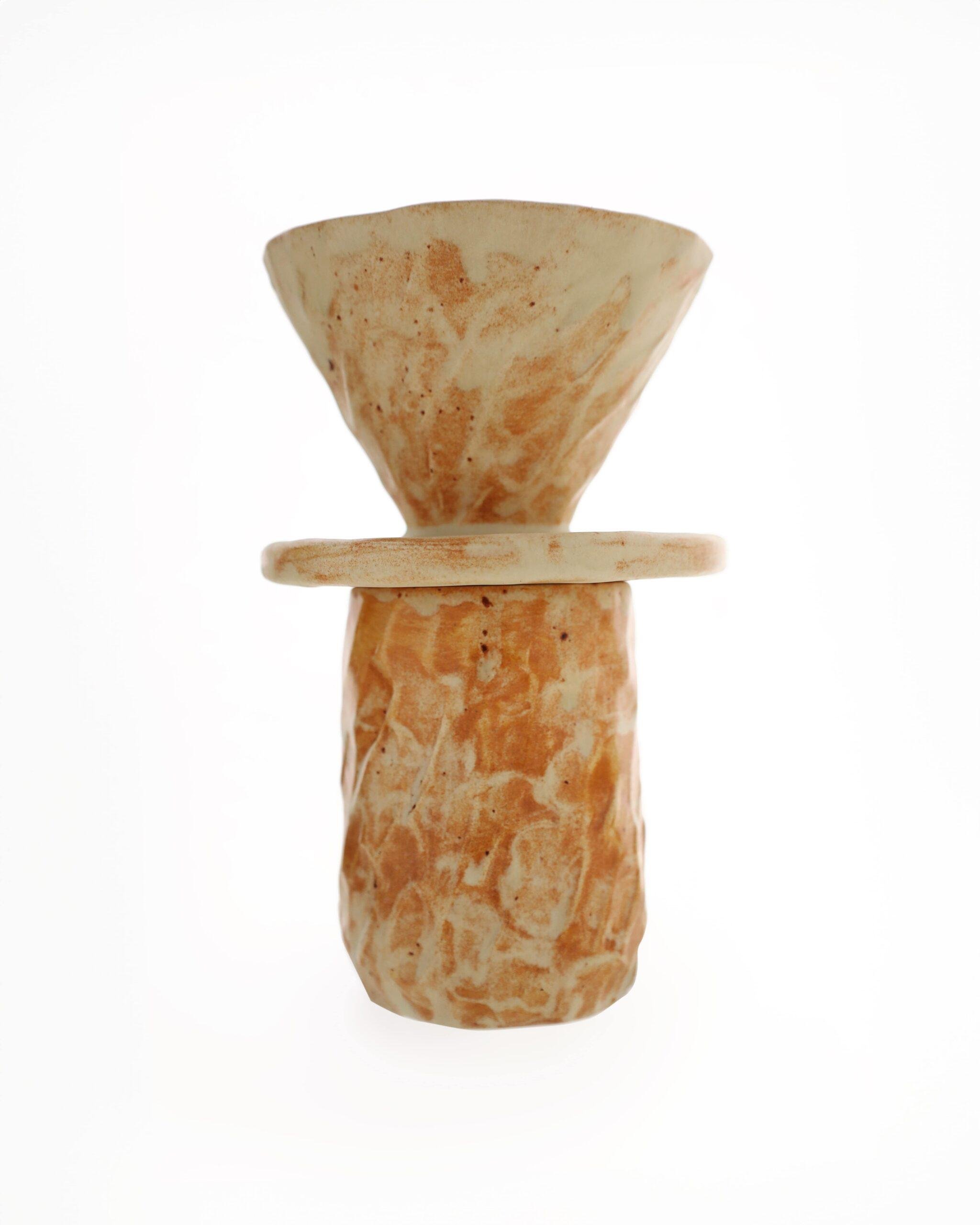 Набор кофейный Терракота пуровер/воронка V60/чашка ручной работы (POV-007)