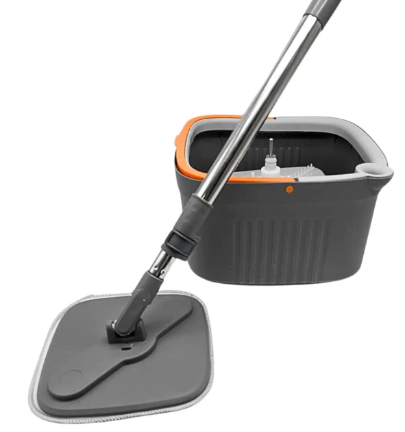 Комплект для уборки SmartMop SelfClean швабра/2 насадки с бесконтактным отжимом и ведром 6 л Оранжевый (31482784)