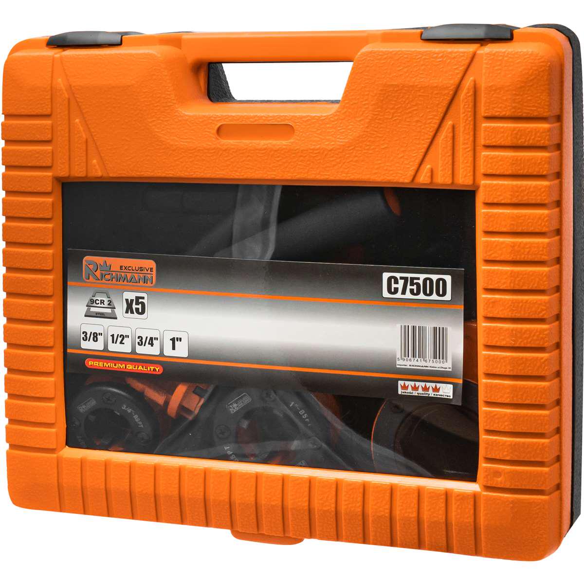 Набор плашек-клуп для нарезания резьбы на трубах Richmann C7500 3/8"-1" 5 эл. в кейсе - фото 3 Набор плашек-клуп для нарезания резьбы на трубах Richmann C7500 3/8"-1" 5 эл. в кейсе - фото 3