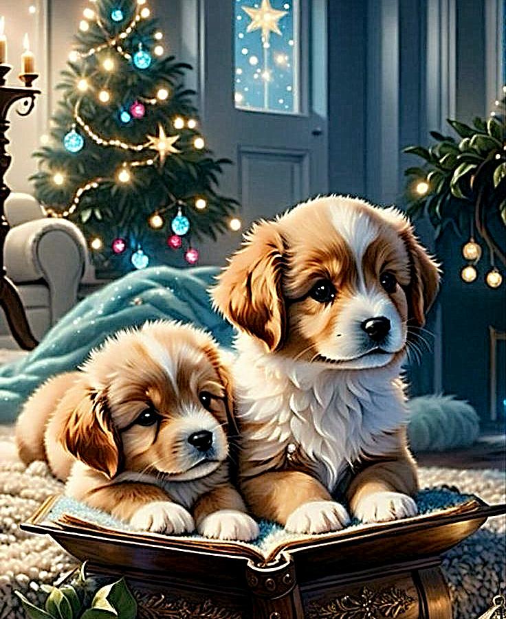 Алмазная мозаика АлМазка Пушистые друзья голограммные квадратные алмазы на подрамнике 40х50 см (АлМ-202)