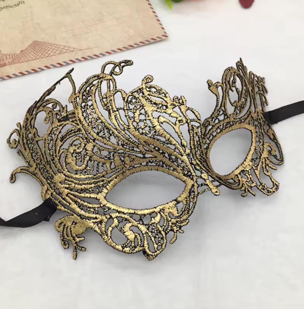 Маска ажурная на лицо One size Золотистый (18042/5)