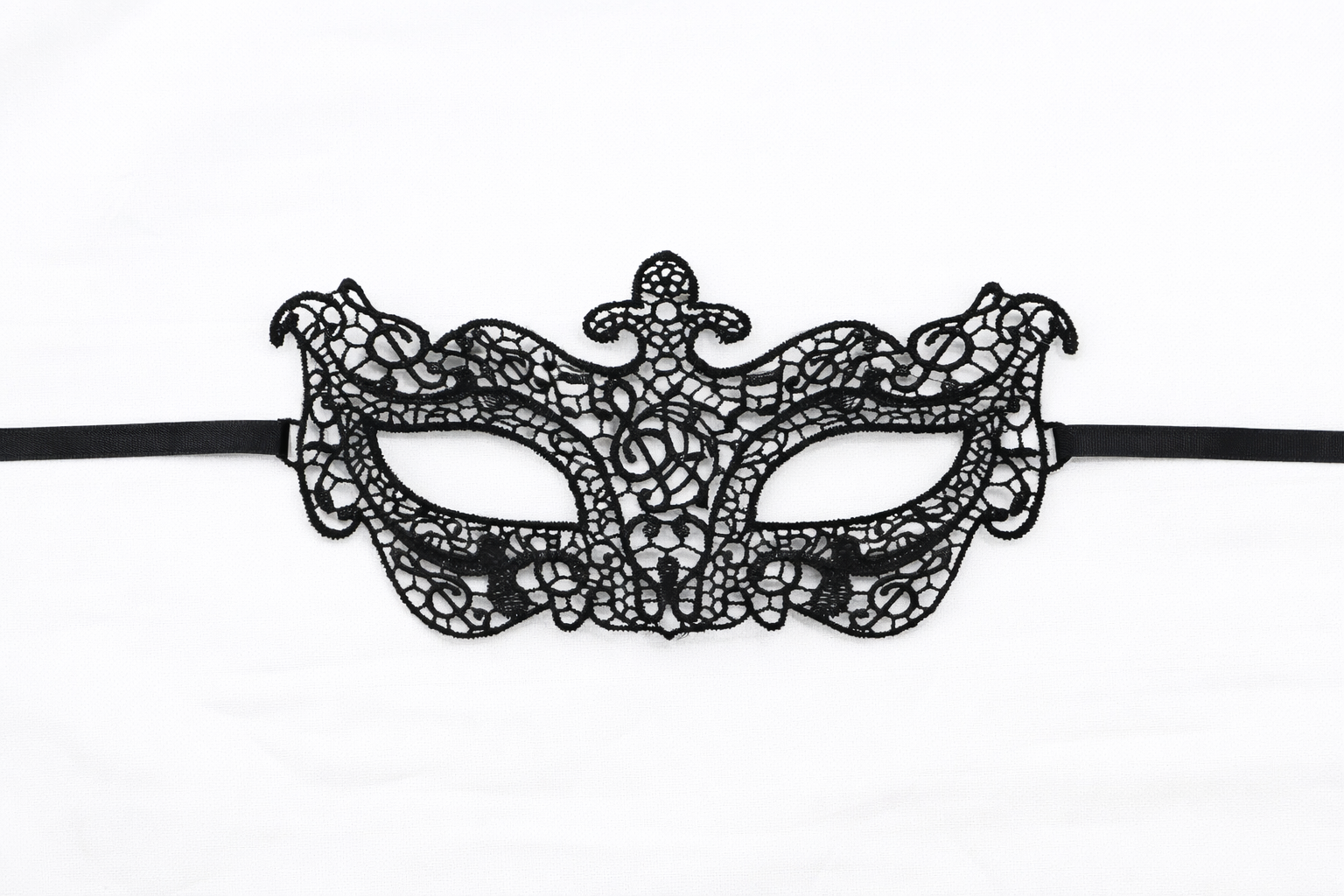Маска карнавальная кружевная классическая One size Черный (145405)
