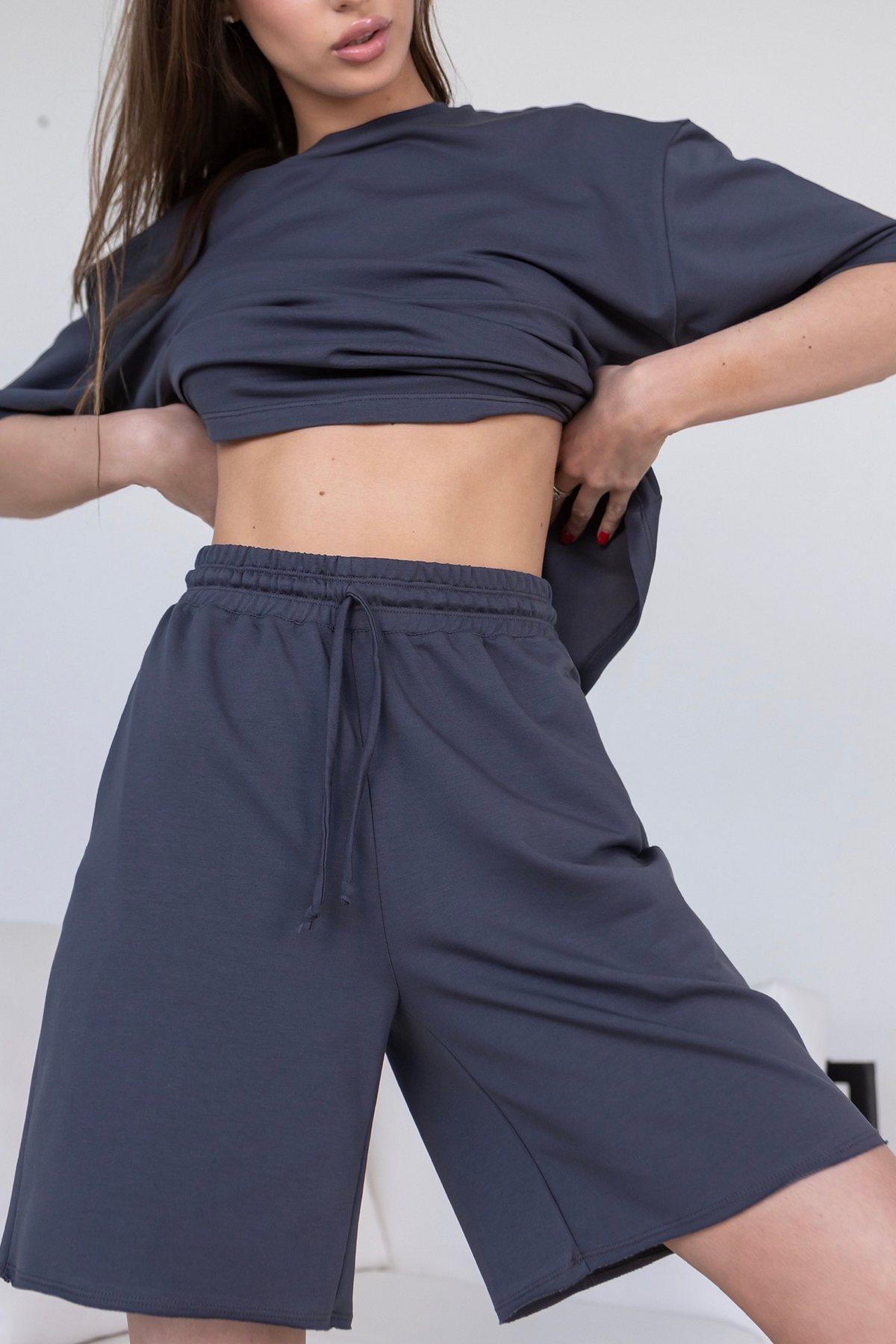 Шорты-бермуды женские удлиненные TOTALFIT L Графитовый (H25-LD9-L) - фото 1 Шорты-бермуды женские удлиненные TOTALFIT L Графитовый (H25-LD9-L) - фото 1